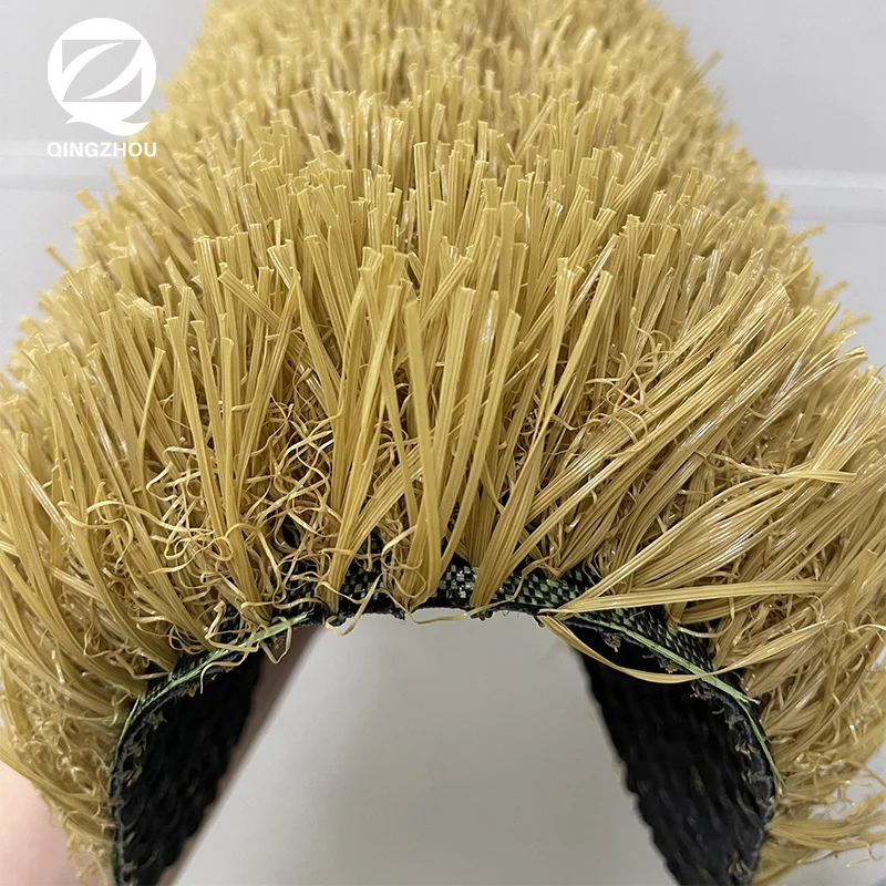QINGZHOU artificial grass manufacturer landscape synthetic turf artificial dry grass yellow artificial grass synthetic lawn