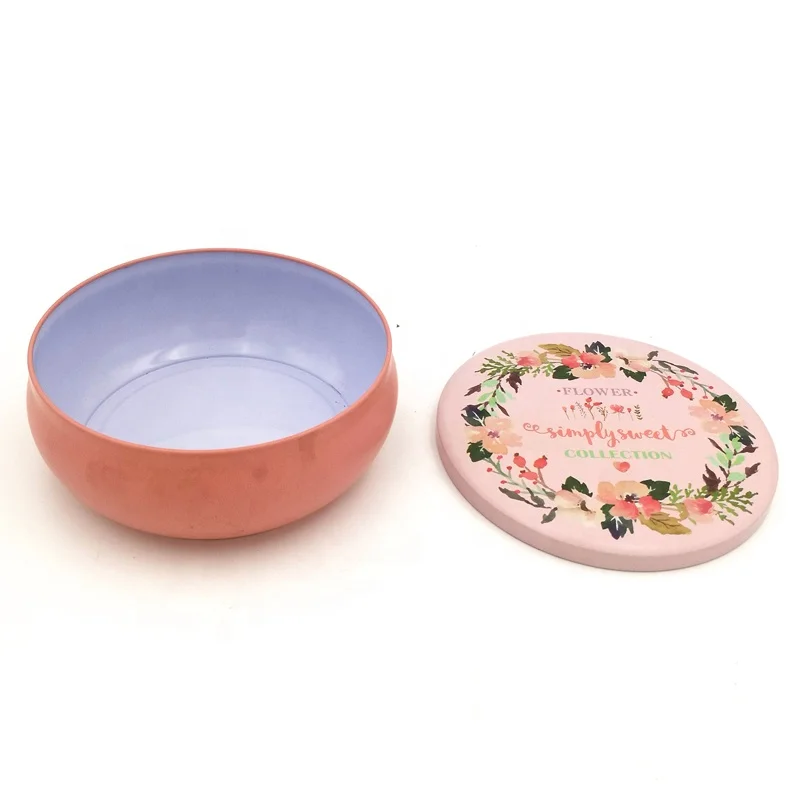 whole sale customized empty bowl shaped vintage sweet tin box for collection