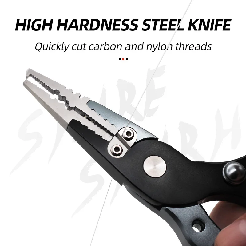 Aluminium Alloy Fishing Pliers with Locks Saltwater Hook Remover Braid Line Cutting Split Ring Pliers Fishing Tackle