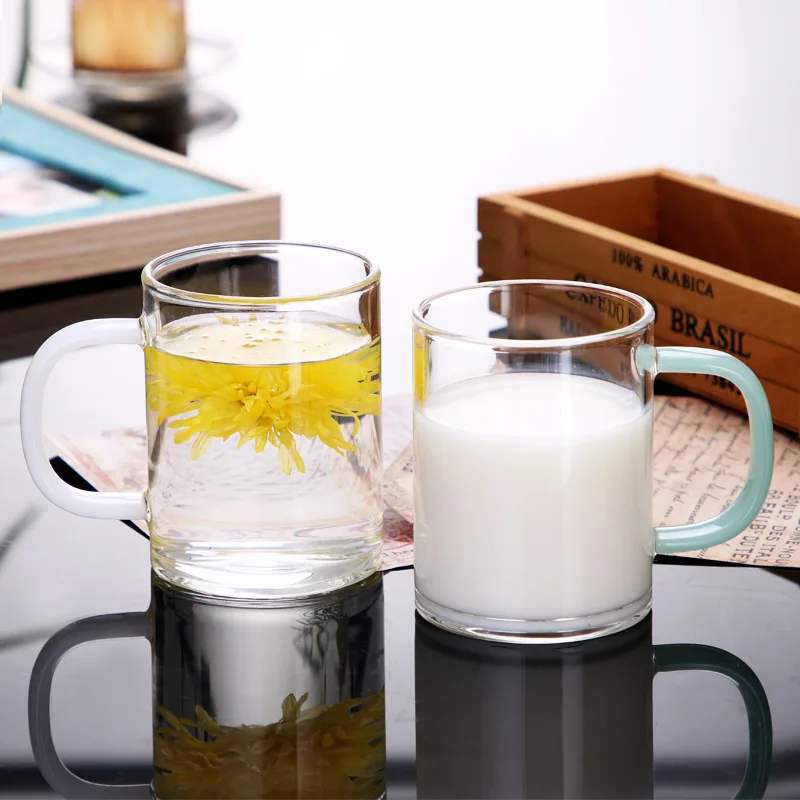 Wholesale Multipurpose Reusable single wall borosilicate glass cup coffee milk mugs