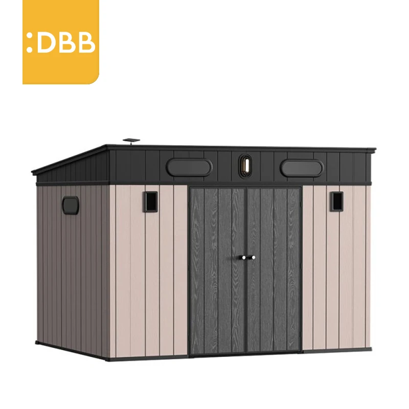 New Style 6Ft 8Ft 10Ft Backyard Pent Roof Storage Shed Plastic Modern Storage Cabinet Waterproof Tool Storage Box