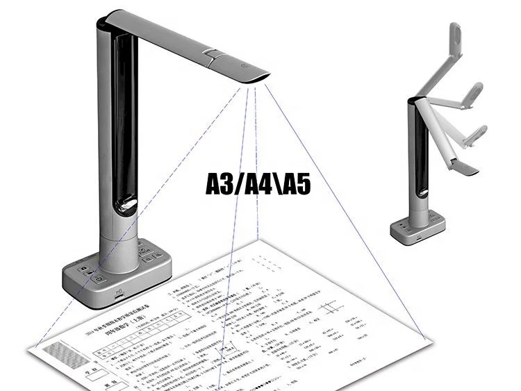 Factory Directly Supply Desktop Portable HDMI-Port Visualizer A3 Shot Lamp Document Scanner For Learning