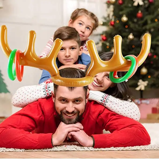 
Wholesale best selling cheap price PVC Christmas inflatable deer antler with rings 