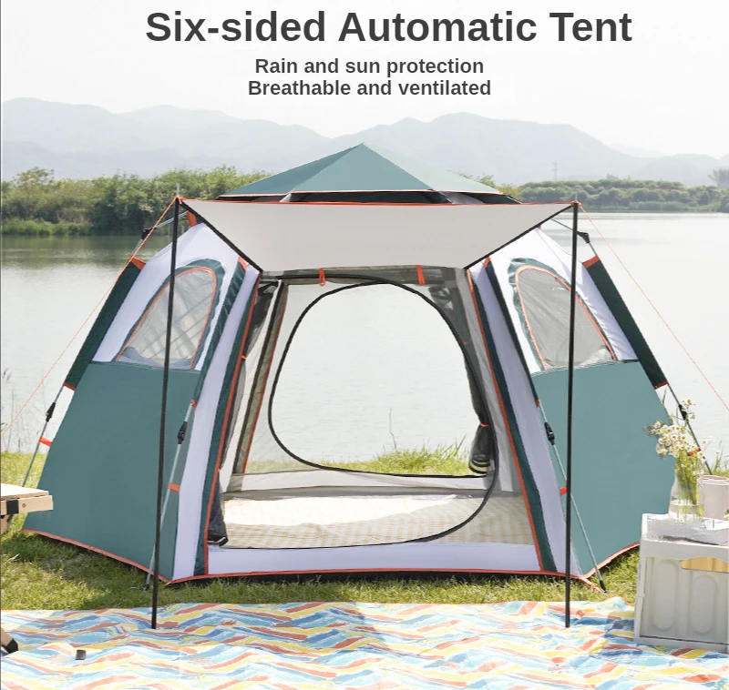 2022 New DesignPortable Lightweight Large Tente-Camping Picnic 3-4 People Tent Waterproof Automatic Family Tents Camping Outdoor