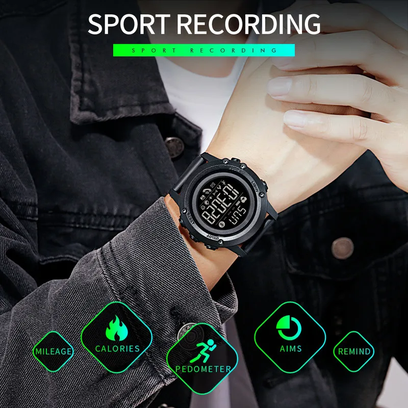 China Skmei 1671 Waterproof Heart Rate Smart watch factory supply Men Women sport with ios android smartwatch