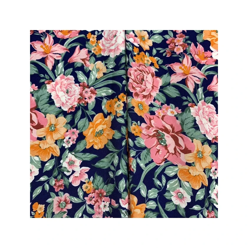 Professional custom summer thin cotton silk ethnic style printing fiber tie-dye rayon fabric