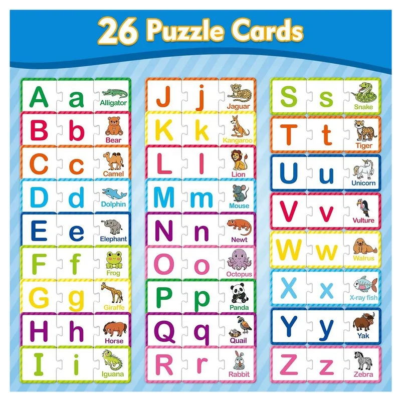 Alphabet Puzzle Cards ABC puzzle Alphabet Learning Toys Matching Letter Game Preschool Learning Activities
