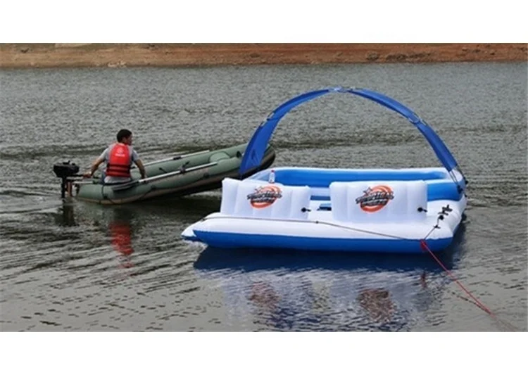 
Stock Sale 6 Person Inflatable Water Floating Island Adult Leisure Water Island Shade Boat 