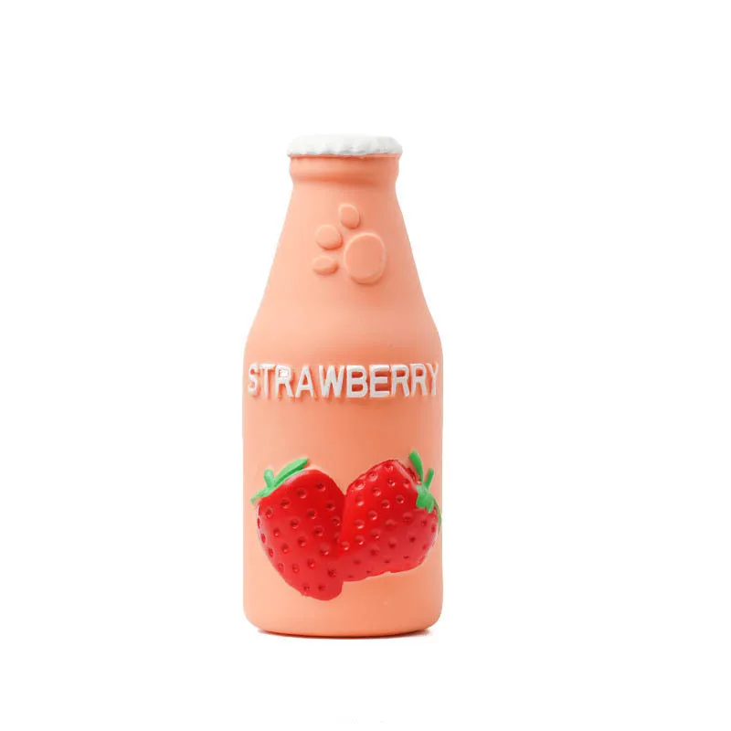Wholesale New Dog Latex Squeaky Toys Dog Boredom Relief Interactive Floating Bottle-Shaped Toys Fruit Scented Teething Toys