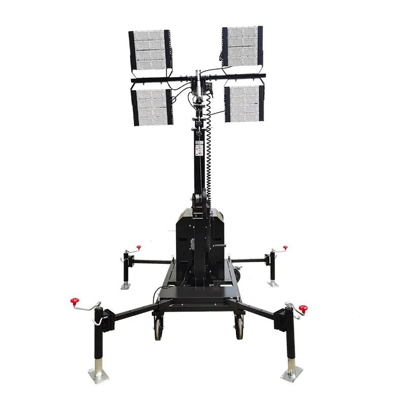6M Industrial Mobile Light Tower Led Telescopic Construction Lighting Tower