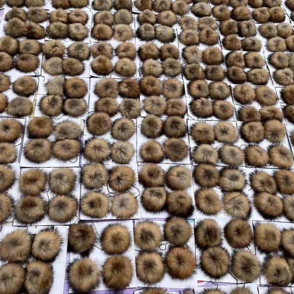 Красочный брелок шапка бини Тапочки съемные помпоны меховой помпон производитель помпонов из настоящего меха