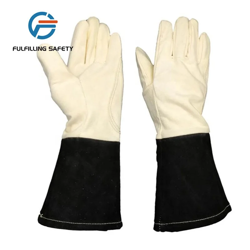 OEM style premium industrial leather hand deer skin mechanic work welding cut resistant gloves