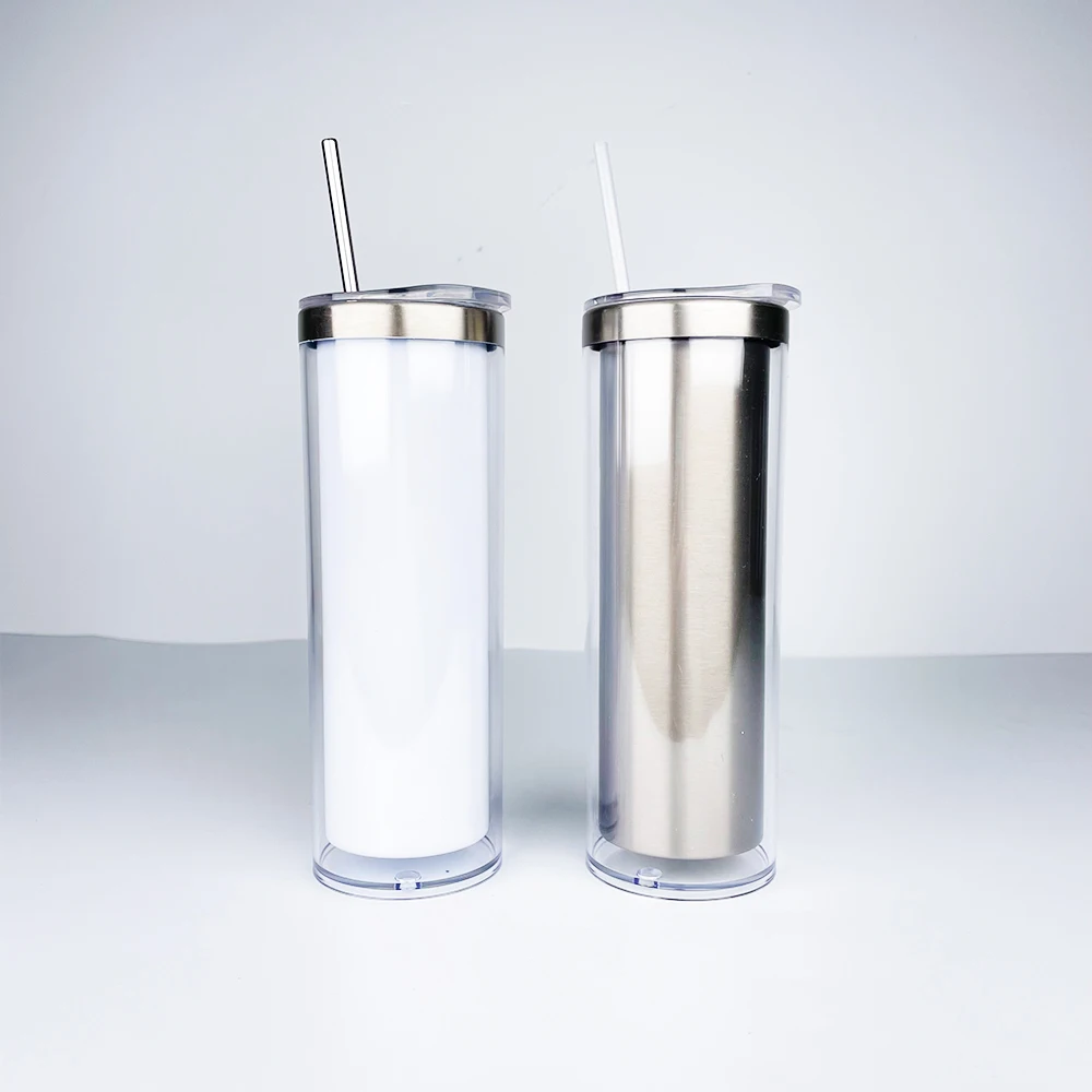 new style USA 20oz sublimation storyboard stainless steel snow globe tumbler with sliding lid and straw for DIY glitter craft