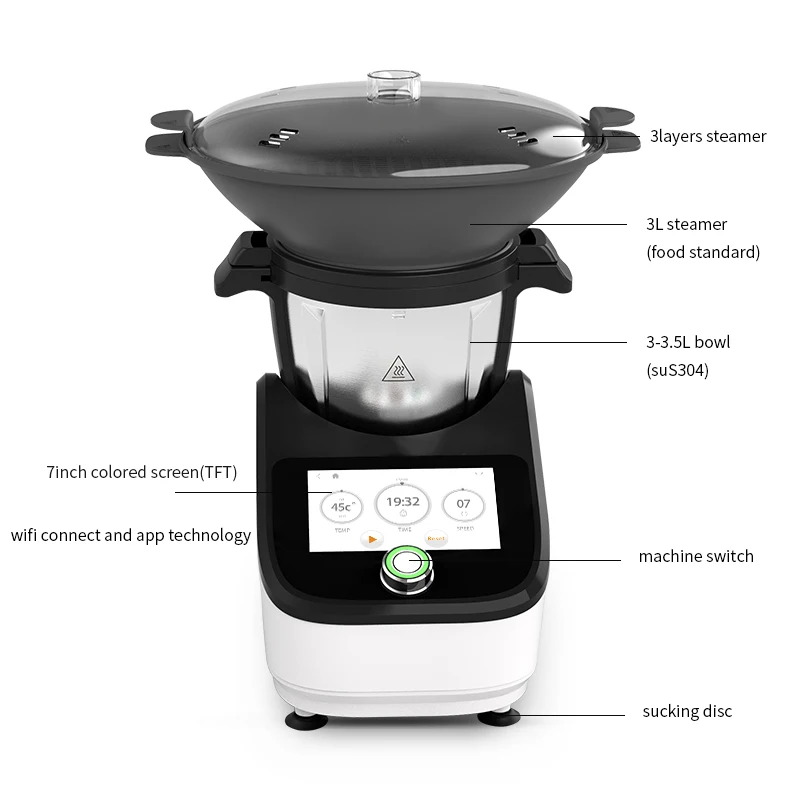 Best Selling Factory Multifunctional Food Processor All in One Wifi Cooker Smart Electric Cooking Robot 3 Litre CE ROHS OEM ODM