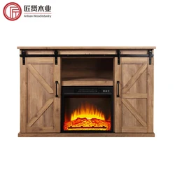2 In 1 Living Room Cabinet Modern TV Cabinet Wooden TV Bench Artificial Fireplace Tv Stand