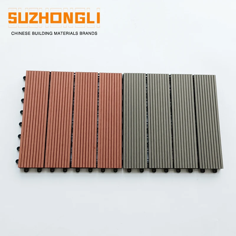 Cheap Manufacturer Exterior Wood-Plastic Composite Deck Tiles 30*30CM WPC Garden Terrace Floor Outdoor Interlocking Tile