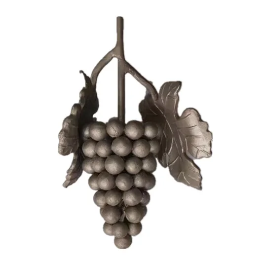 wrought iron art ornament fence decoration part forged weldable grape with leaf accessories casting steel baluster fitting