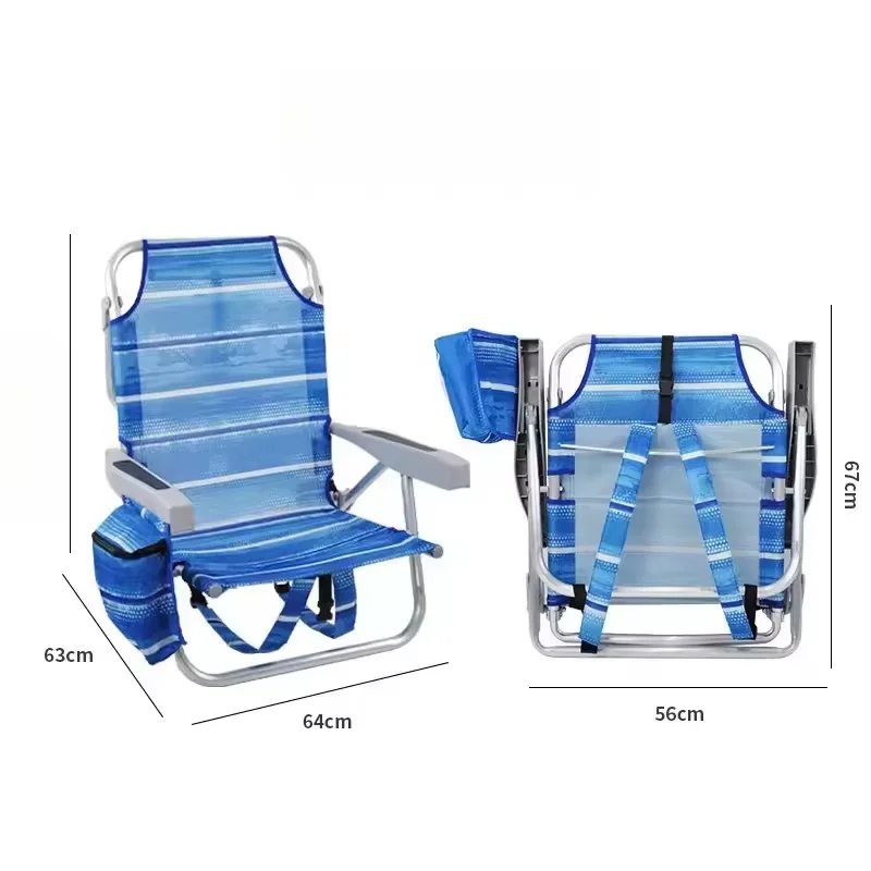 Newest Style SunnyFeel Deluxe Lay Flat Beach Chair/Beach Chair For Beach Camp Adventure/Portable Camping Beach Chair