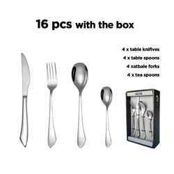 hot sale new model wedding luxury high quality fashion design fork spoon knife cutlery stainless steel flatware set