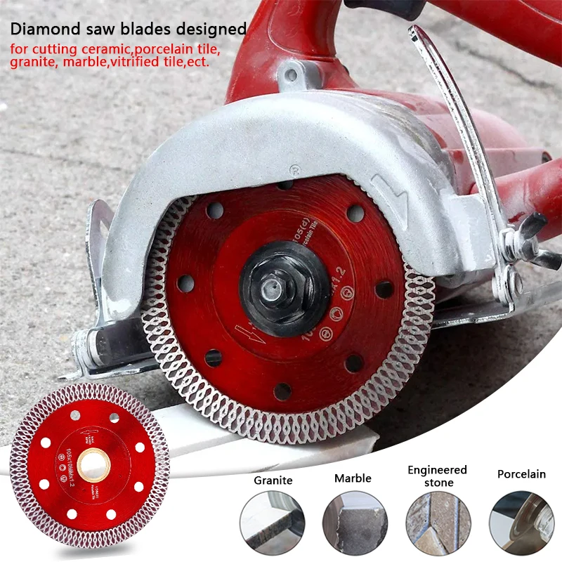 4.5 Inch Multipurpose Wet Dry Diamond Cutting Disc Reinforced Circular Diamond Saw Blade for Cutting Stone Concrete Tile