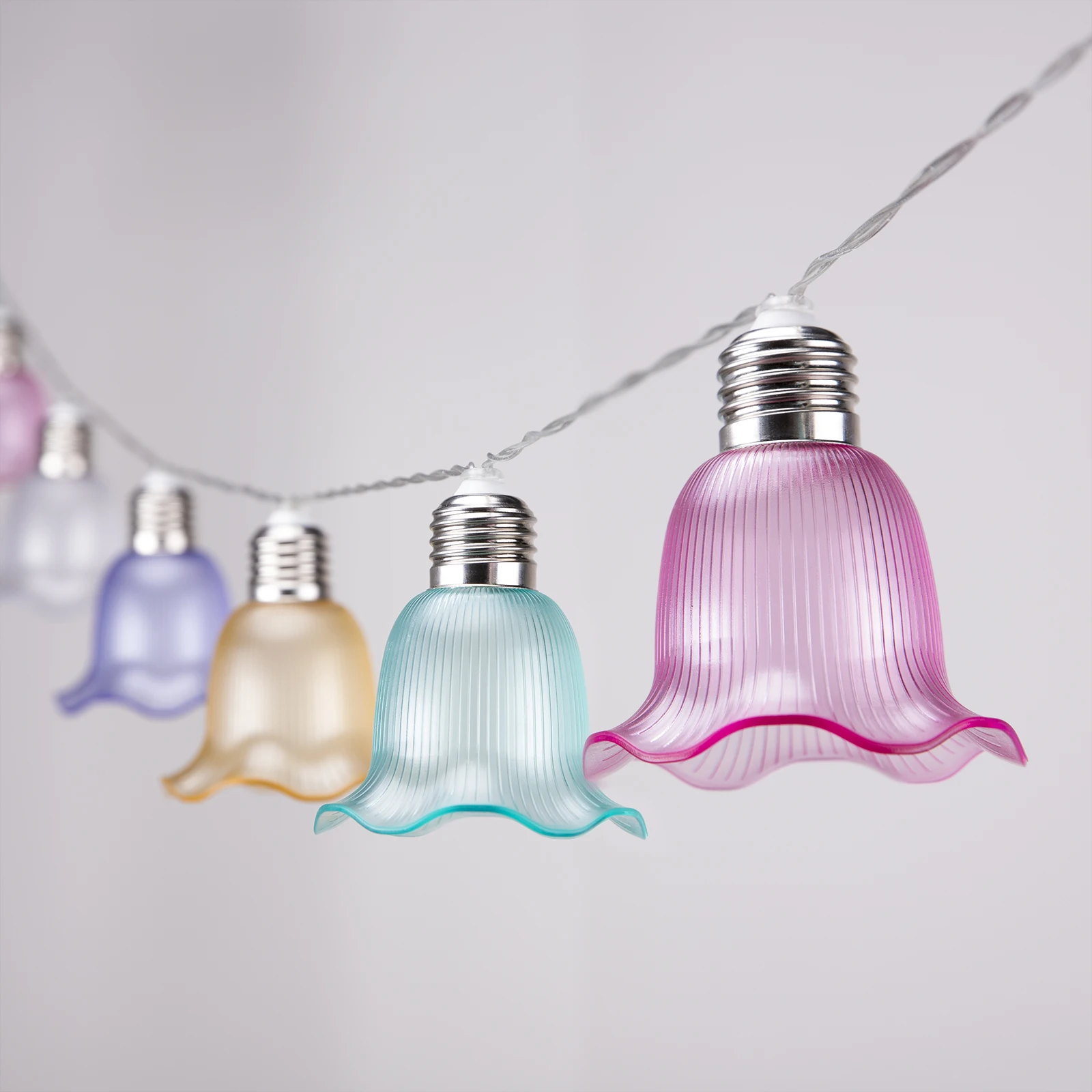 Patio Garden Decoration Solar Flower String Lights Outdoor Plastic Flower Waterproof LED String Light