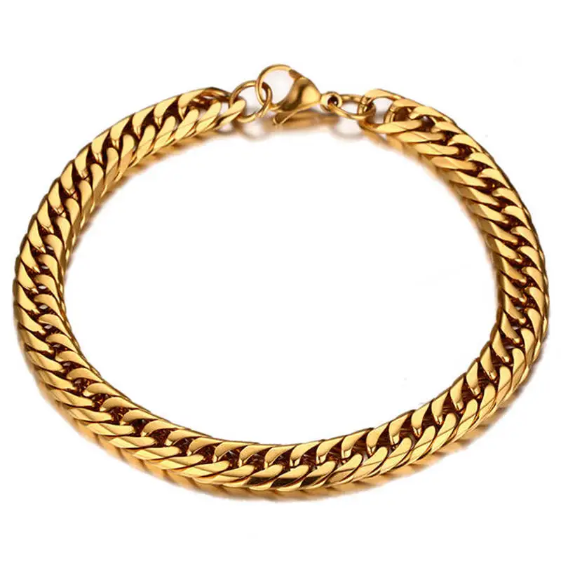 thick curb chain for men 14k big gold stainless steel cuban link chain necklace