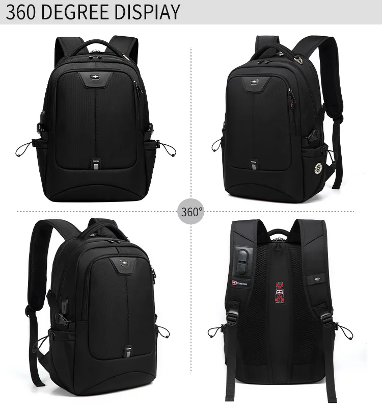 Деловых поездок школьный Водонепроницаемый умный рюкзак сумка для мужчин USB зарядки аккумулятора Анти-кражи ноутбука с usb-портом