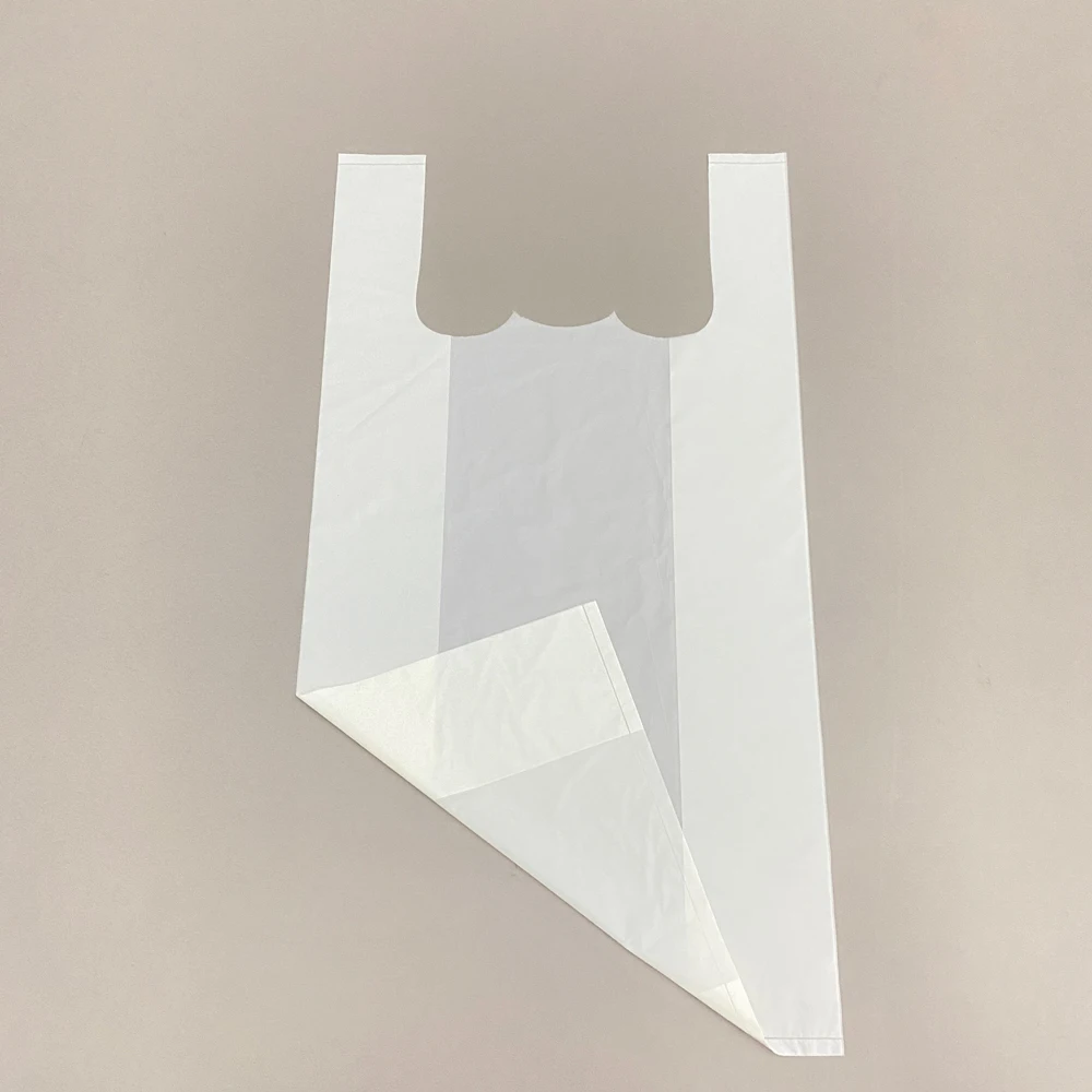 Free Sample Shopping 100% Eco-Friendly Biodegradable Shopping Bags Wholesale Compostable Supermarket T-Shirt Bag