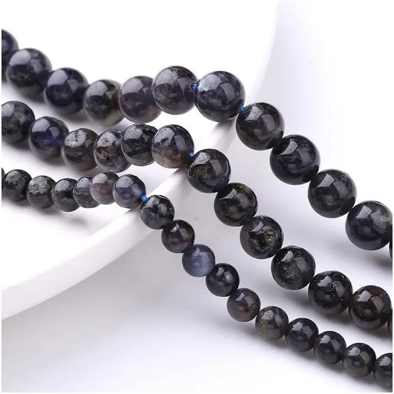Loose beads natural lapis lazuli round beads semi-finished handmade beaded earrings pendant jewelry accessories in stock