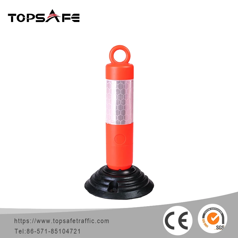 Plastic Traffic Pole Divider Flexible Delineator Warning Post For Road Construction Safety