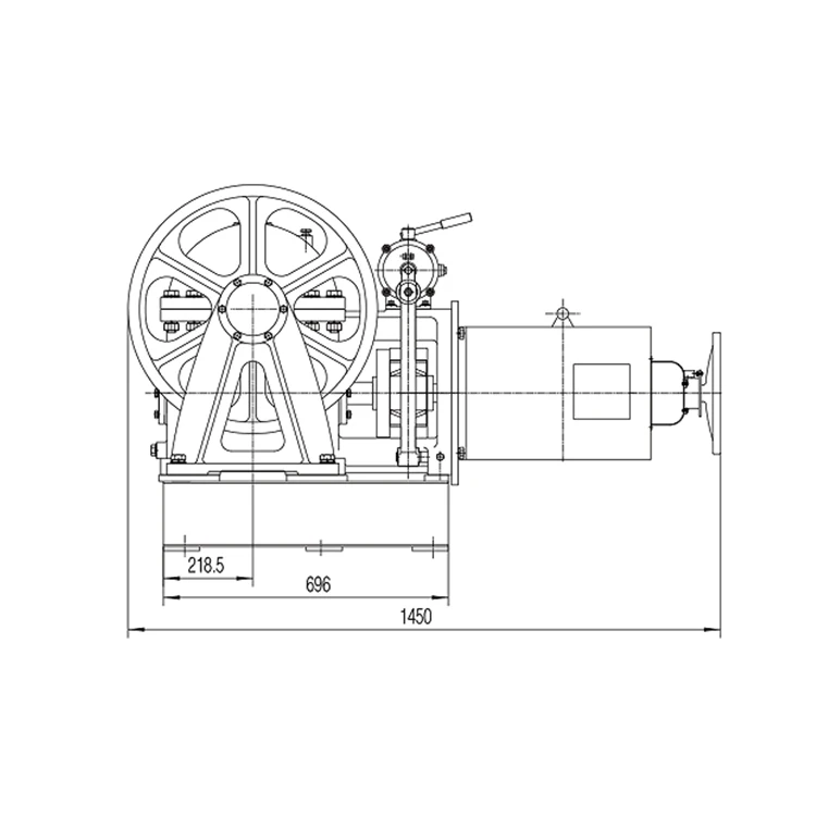 1000-1500kg VVVF DC110V Elevator Electric Geared Traction Motor For Elevator
