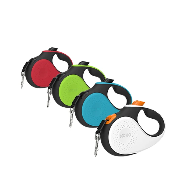 XCHO Tangle-Free Retractable Dog Leash with Anti-Slip Handle 8M / 26FT Strong Nylon Tape One-Handed Brake Pause Lock dog lead