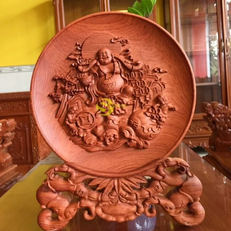
Decorative plate with feng shui carvings cheap 