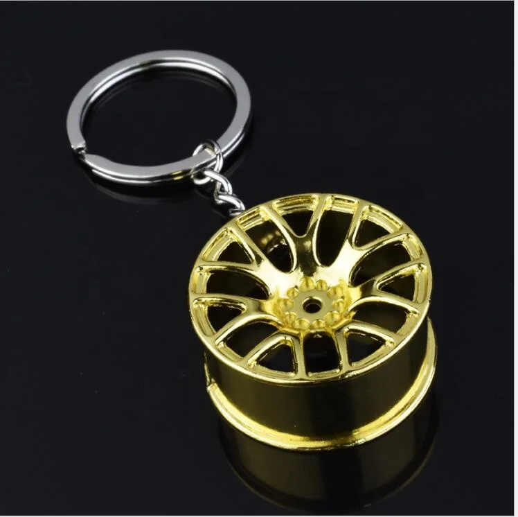 Custom Metal Wheels Hub Rim Keychain Racing Car Keyring Key Chain