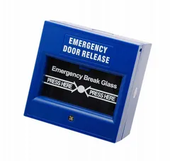 Alarm blue emergency break glass exit button manual call point door release emergency door release button