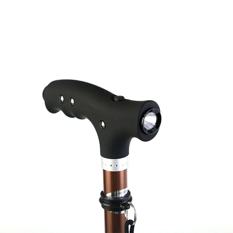 NPOT Ninghai professional high quality stable walking stick for old magnet therapy handle with LED flashlight