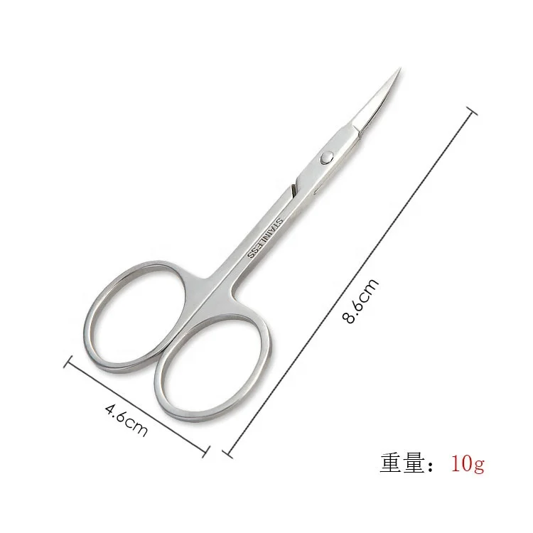 Custom private label cutter eyebrow scissor beard mustache trimming set beauty salon tools stainless steel pointed brow scissors