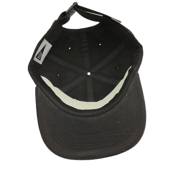 Custom 6 Panel Unstructured Snapback Caps Embroidered Logo Flat Brim Dad Hat