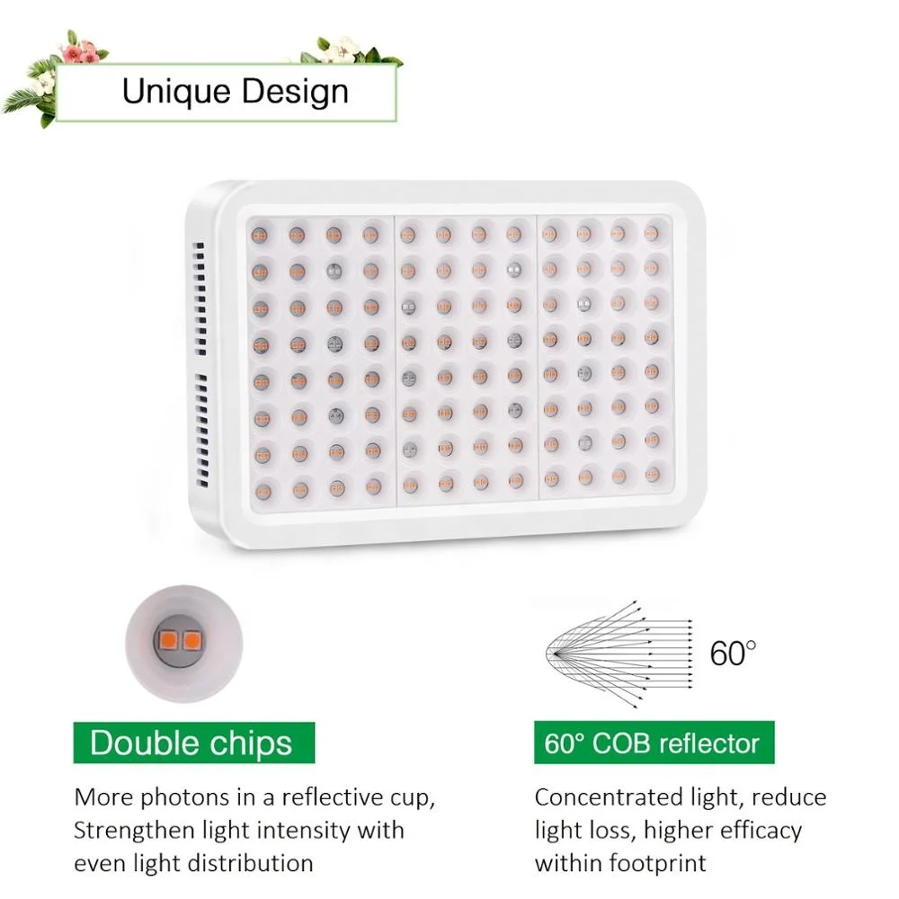 Cost-down Double LED Chips 300w Full Spectrum plus UV Growing Lettuce  LED Grow Lights