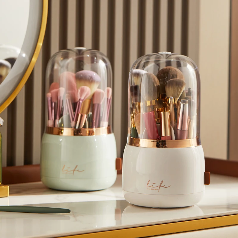 Wholesale Multifunction 360 Degree Rotating Makeup Brush Holder Organizer Cosmetics Desktop Storage Box Makeup Box