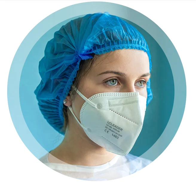 JUENYA Crimped Bouffant Scrub Cap Mushroom Strip Hair Net Bonnets Hospital Nurse Cap PP Non Woven Pleated Disposable Mob Cap