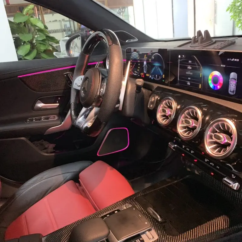 Auto Air Conditioning Turbine Air Vent Outlet With 64 Color Led Interior Ambient Light For Mercedes-benz E-class W213