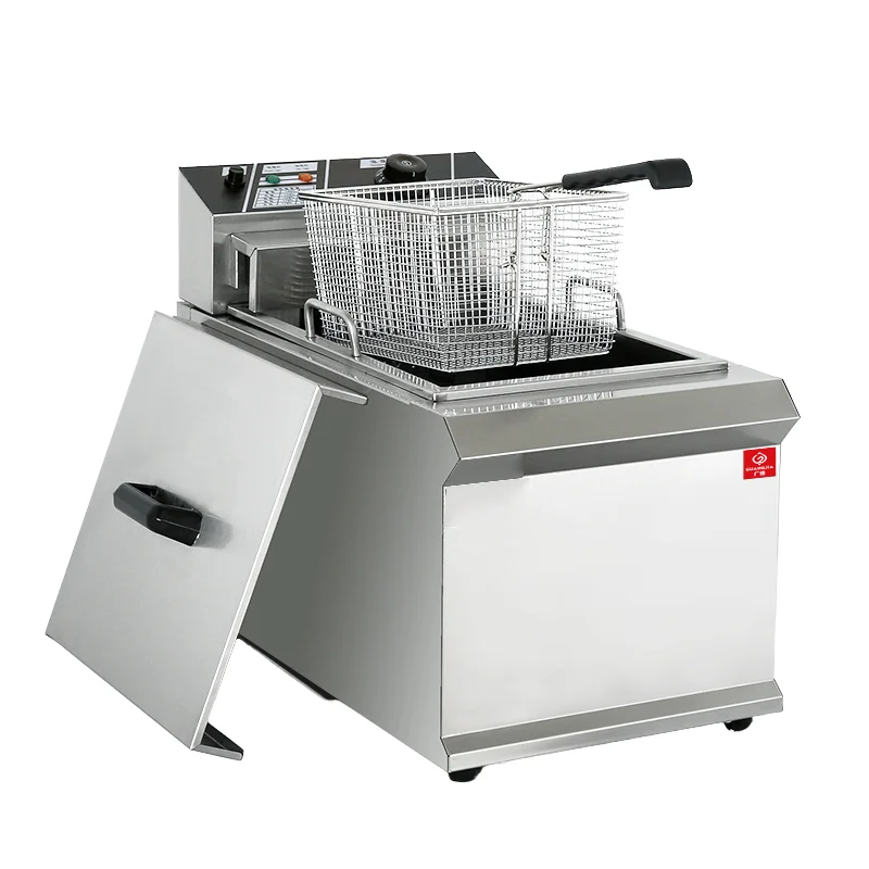 Industrial Single Tank Stainless Steel KFC Electric Fryer 220V Restaurant Equipment with Oil Filter for Food Shops