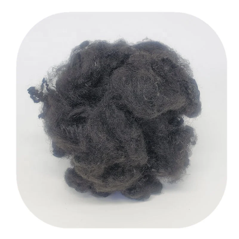 Полиэфирное штапельное волокно низкого качества черного цвета 4d x 51 мм