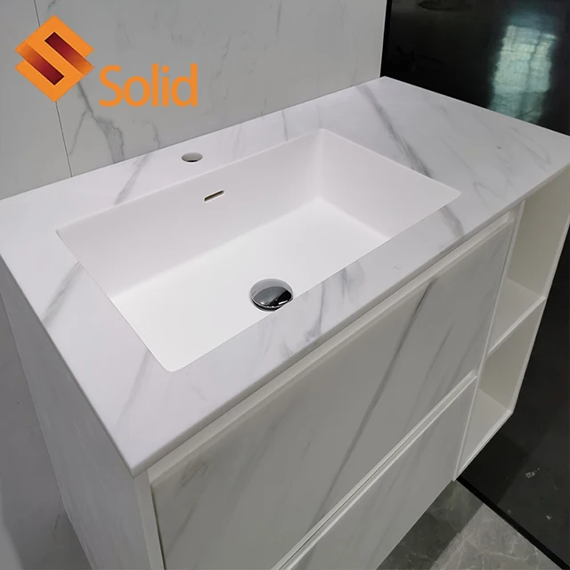 Anti-Dust Pure White Solid Surface Sink Basin Toilet Hand Wash Basins Mini Wash Basin Sink