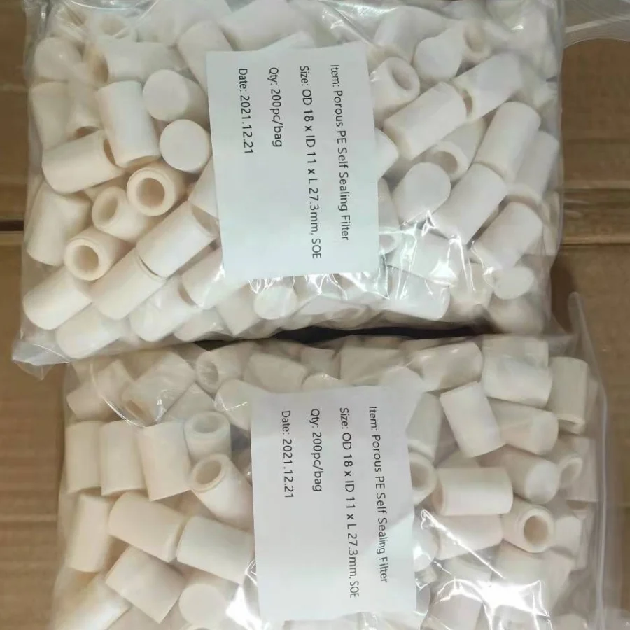 Self Sealing Porous PE Plug Plastic Liquid Stopping Valve for Suction Canister Filter