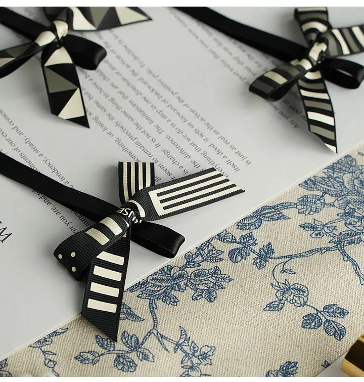 Custom Decorative Hang String Fragrance Lanyard Grosgrain Ribbon Satin Bow Aromatherapy Ribbon Bow For Car Decoration