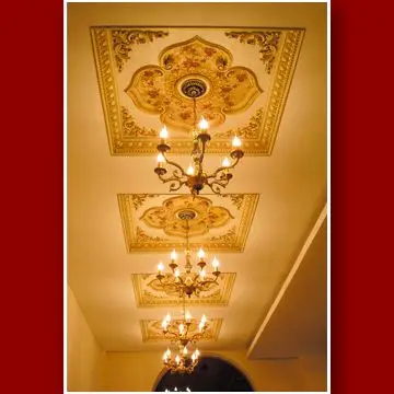 Banruo New PS Plastic Artistic Luxury Square Ceiling Panel Medallion lighting Decoration