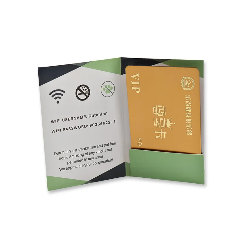 
New Design Professional Hot selling matte lamination hotel key card envelopes/holder/sleeve with a die cut id card pocket 