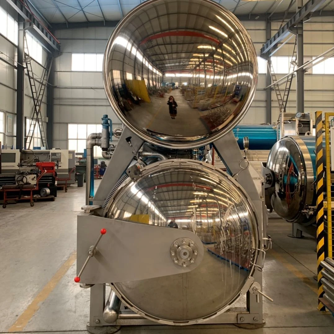 Horizontal industrial water immersion retort machine steam sterilization food